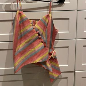 Colorful, stripe tank! Adjustable straps.